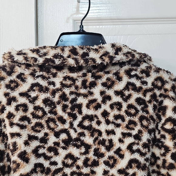 New Adrienne Vittadini Sport Leopard Print Teddy Exotic Jacket Large - Picture 9 of 13